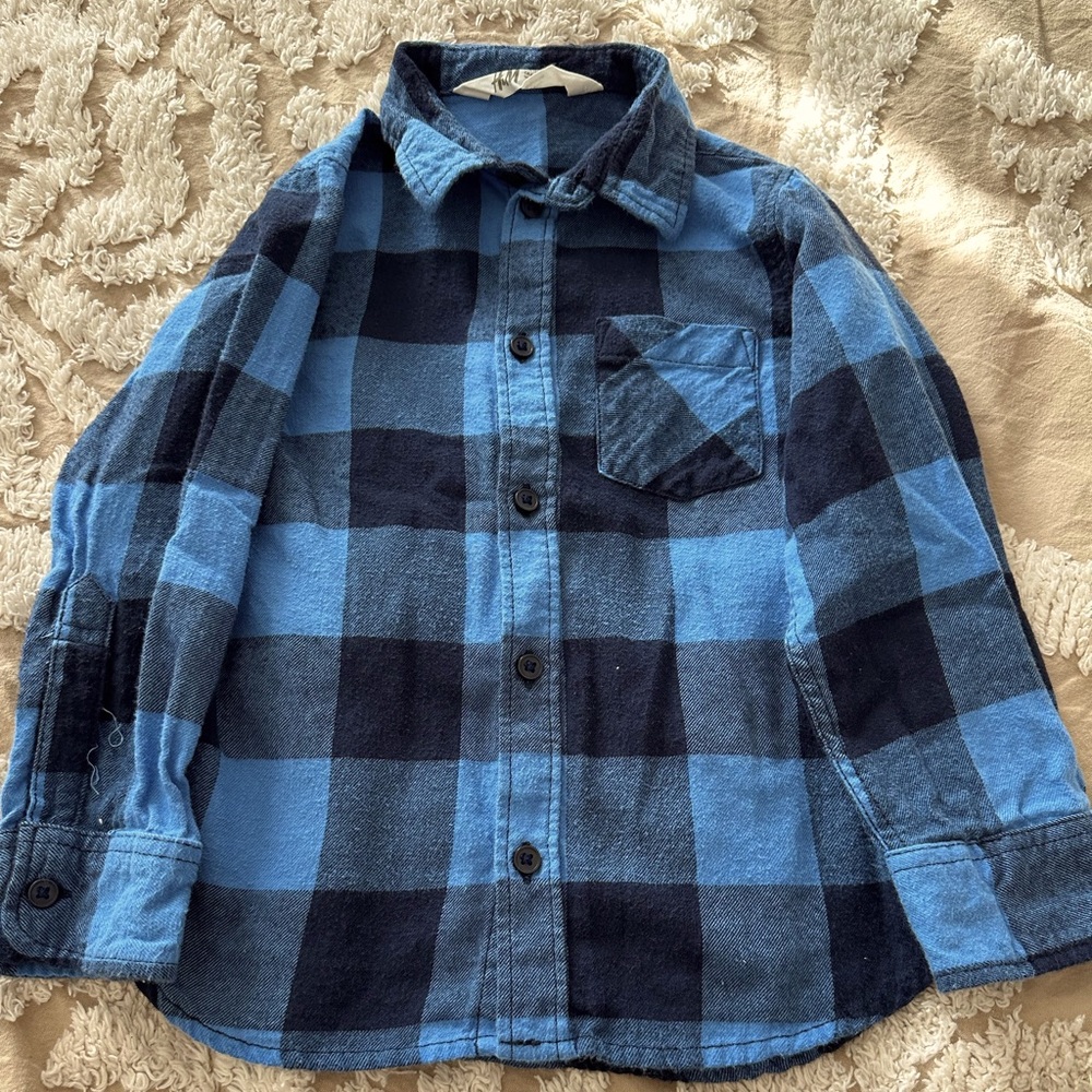 H&M Boys Blue Flannel shirt 5-T